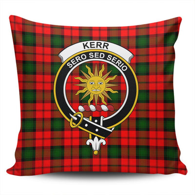 Clan Kerr Modern Tartan Crest Pillow Cover