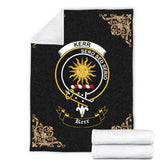Clan Kerr Crest Tartan Premium Blanket Black FP39 Clan Kerr Tartan Today