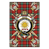 Clan Kerr Ancient Tartan Crest Black Garden Flag - Gold Thistle IU95 Clan Kerr Tartan Today