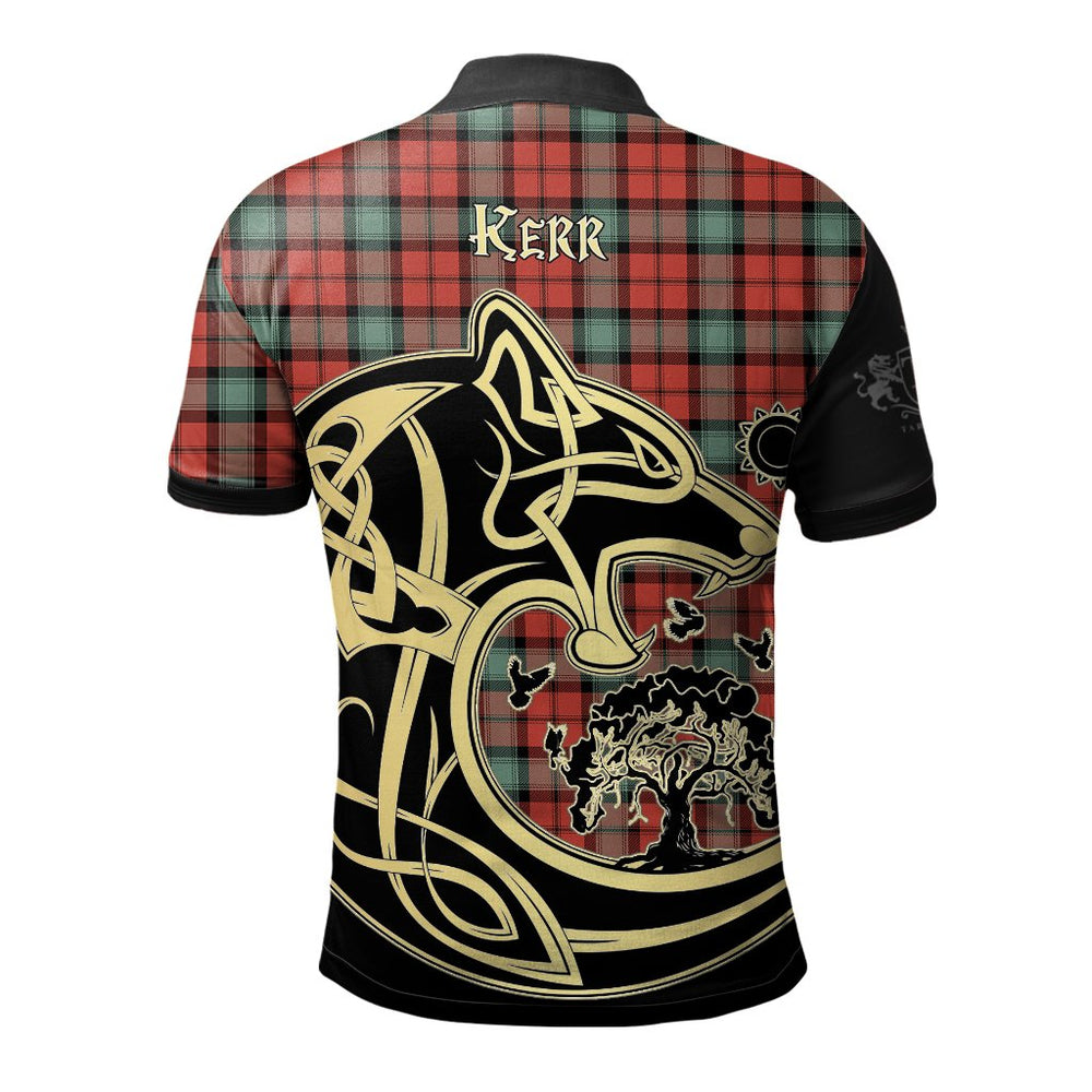 Clan Kerr Ancient Tartan Polo Shirt Viking Wolf QW61 Kerr Ancient Tartan Tartan Polo