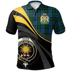 Clan Kerr Hunting Tartan Polo Shirt - Royal Coat Of Arms Style FE48 Kerr Hunting Tartan Tartan Polo