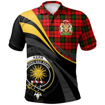 Clan Kerr Modern Tartan Polo Shirt - Royal Coat Of Arms Style