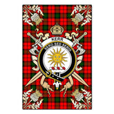 Clan Kerr Modern Tartan Crest Black Garden Flag - Gold Thistle RN99 Clan Kerr Tartan Today