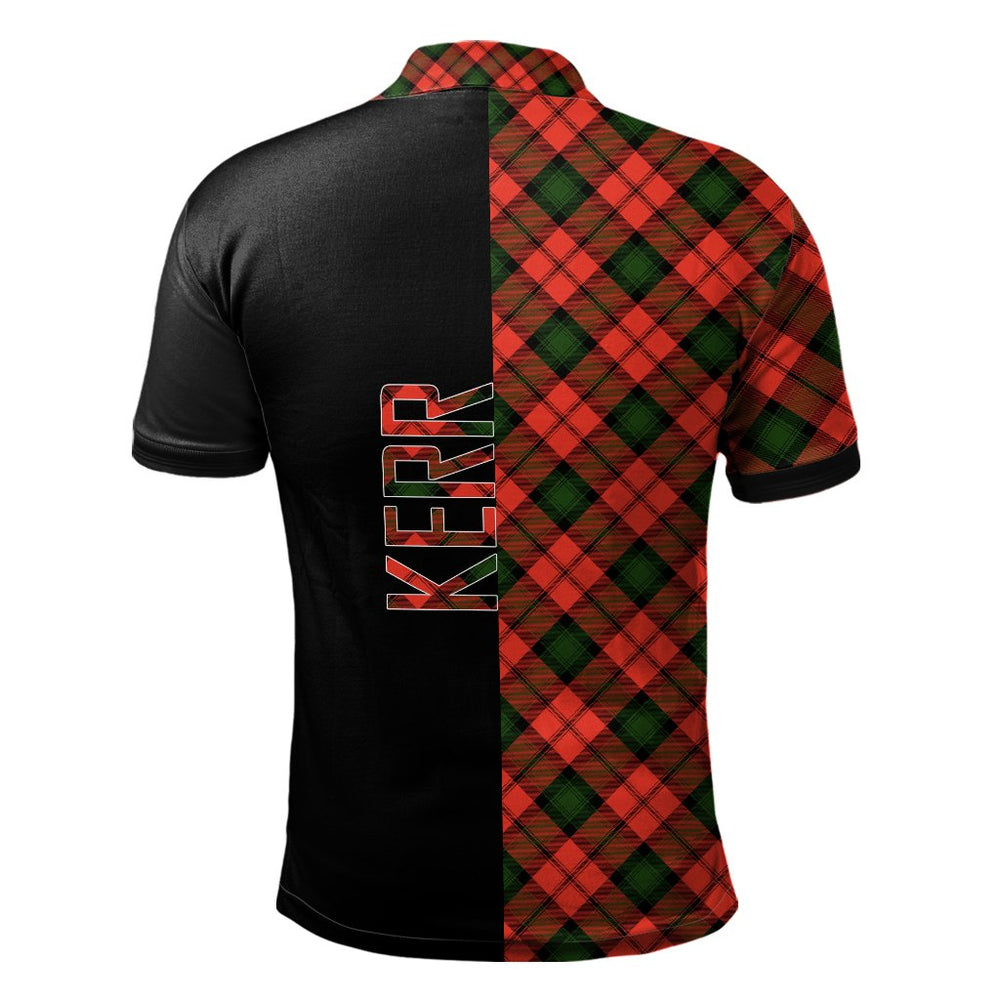 Clan Kerr Modern Tartan Polo Shirt Half of Me - Cross Style SE42 Kerr Modern Tartan Tartan Polo