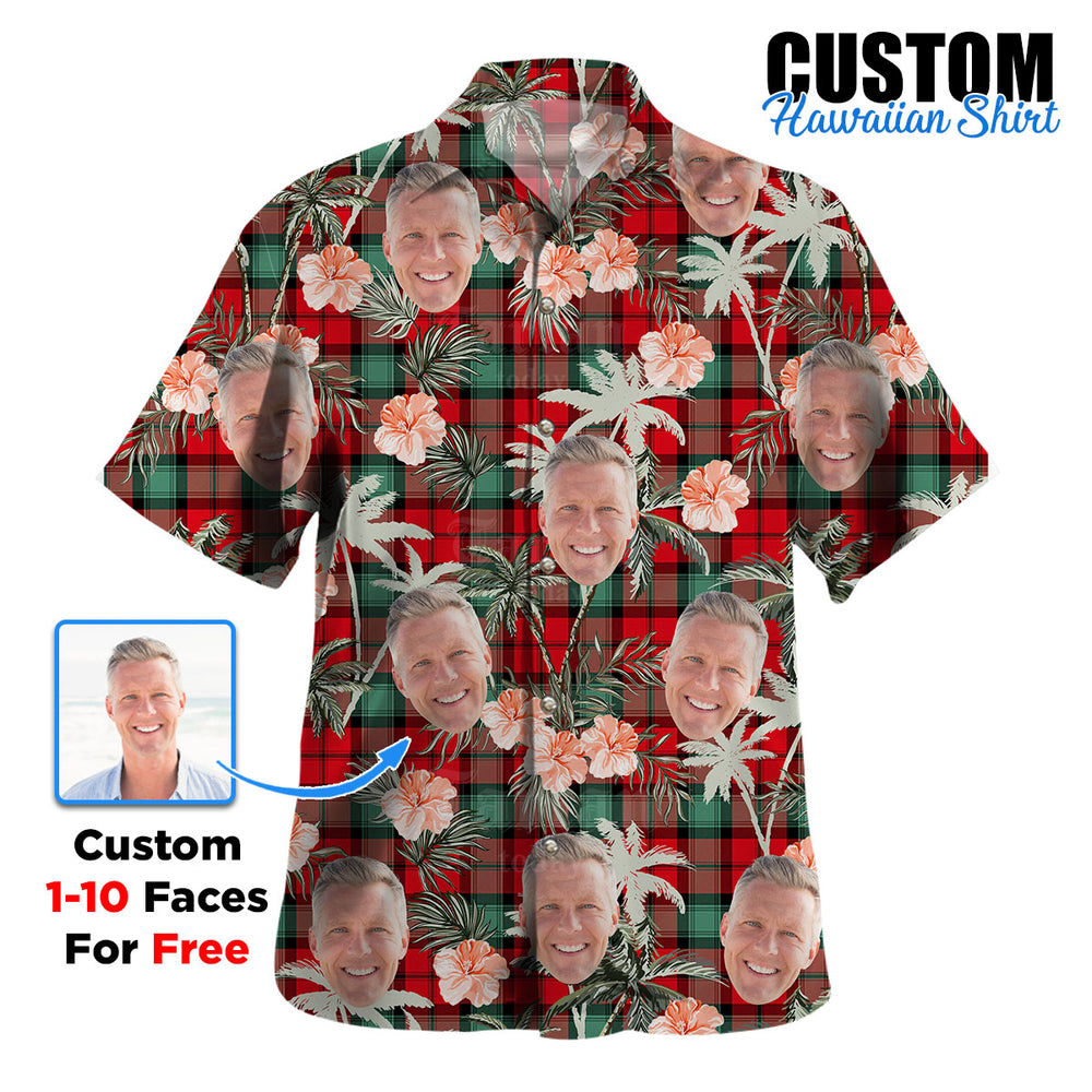 Clan Kerr Ancient Tartan Custom Face Hawaiian Shirt – Unisex Gift for Family Members, Summer Party FY70 Kerr Ancient Tartan Tartan Hawaii Shirt