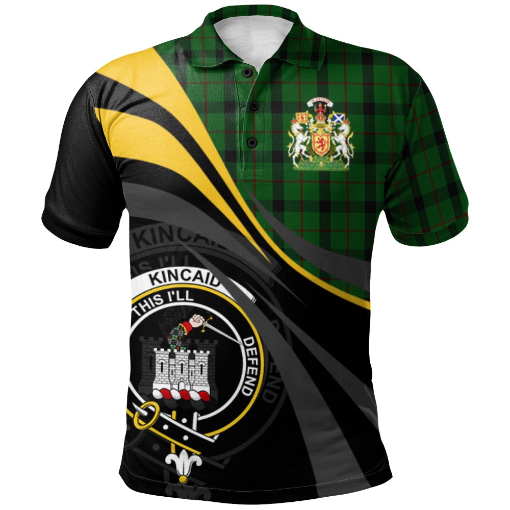 Clan Kincaid Tartan Polo Shirt - Royal Coat Of Arms Style DI34 Kincaid Tartan Tartan Polo