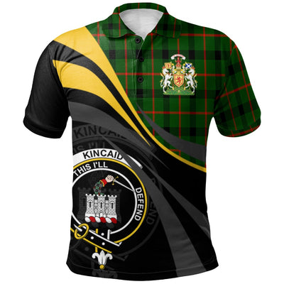 Clan Kincaid Modern Tartan Polo Shirt - Royal Coat Of Arms Style