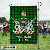Personalized Custom Name Clan Kincaid Tartan Garden Flag with Clan Crest and the Golden Sword of Courageous Legacy VM79 - Kincaid Tartan Design, Scottish Heritage Gift