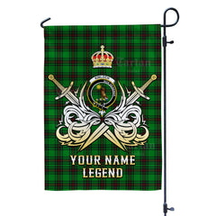 Custom Name Clan Kinloch Tartan Garden Flag with Clan Crest and the Golden Sword of Courageous Legacy QK35