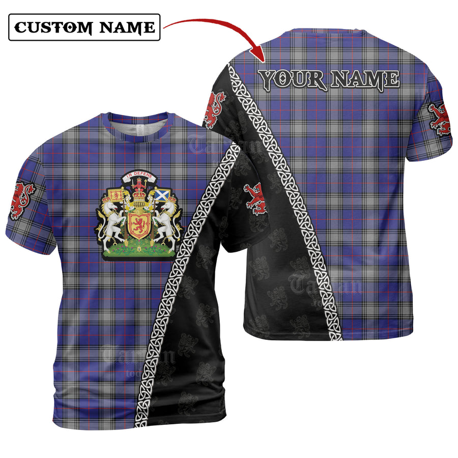 Kinnaird Tartan Shirt with Scotland Coat of Arms & Custom Name MF50