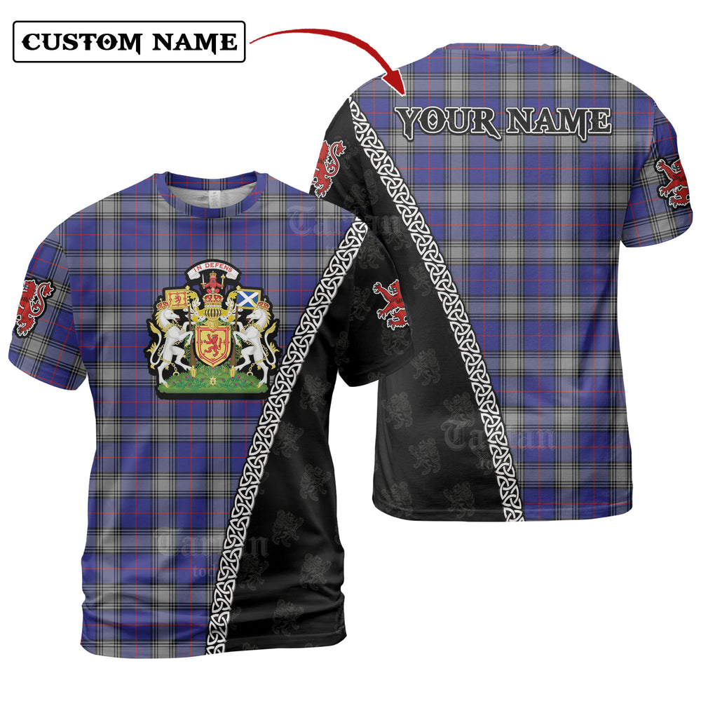 Kinnaird Tartan Shirt with Scotland Coat of Arms & Custom Name MF50