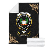 Clan Kinnaird Crest Tartan Premium Blanket Black KP47 Clan Kinnaird Tartan Today
