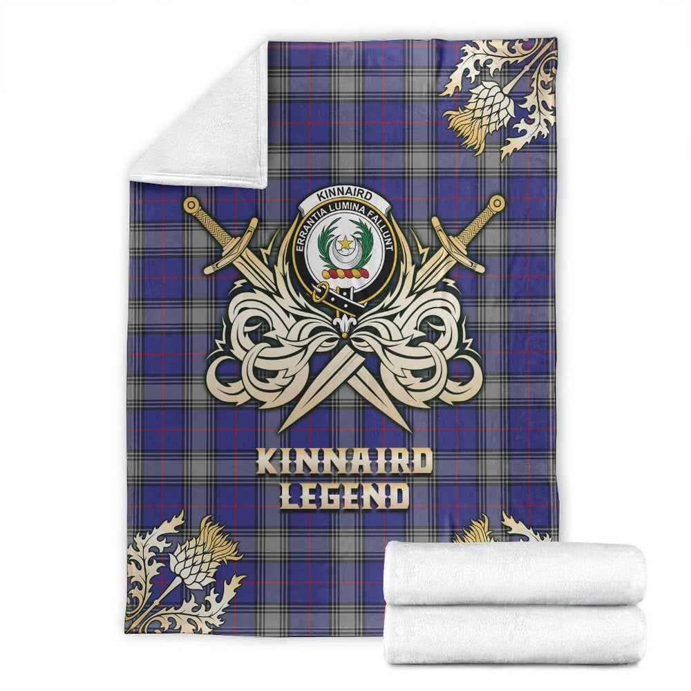 Clan Kinnaird Tartan Gold Courage Symbol Blanket JO28 Clan Kinnaird Tartan Today