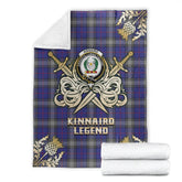 Clan Kinnaird Tartan Gold Courage Symbol Blanket JO28 Clan Kinnaird Tartan Today