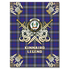 Clan Kinnaird Tartan Gold Courage Symbol Blanket JO28 Clan Kinnaird Tartan Today