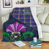 Clan Kinnaird Tartan Crest Premium Blanket Thistle Style QS30 Clan Kinnaird Tartan Today