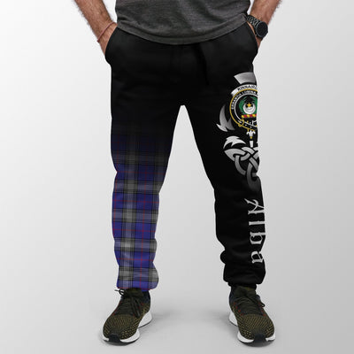 Clan Kinnaird Tartan Crest Jogger Sweatpants Alba Celtic Style