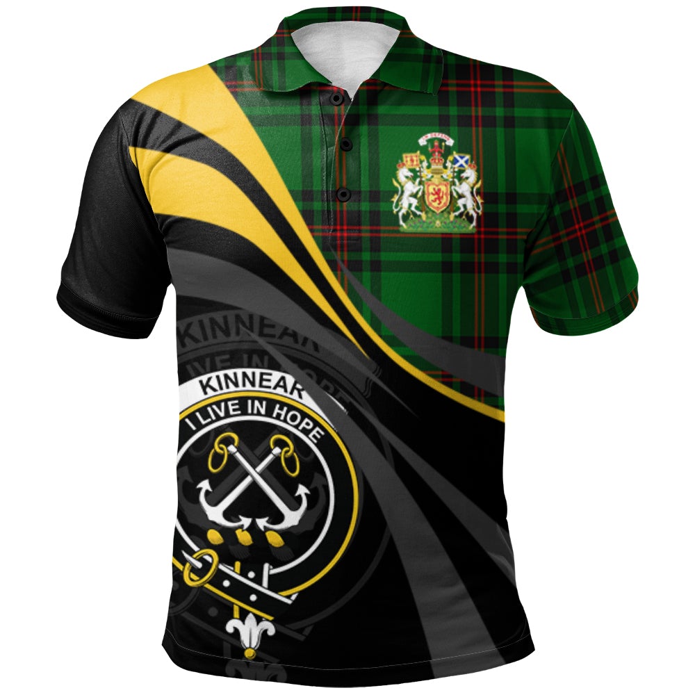Clan Kinnear Tartan Polo Shirt - Royal Coat Of Arms Style GX88 Kinnear Tartan Tartan Polo