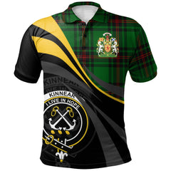 Clan Kinnear Tartan Polo Shirt - Royal Coat Of Arms Style GX88 Kinnear Tartan Tartan Polo