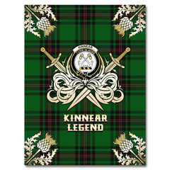 Clan Kinnear Tartan Gold Courage Symbol Blanket MN10 Clan Kinnear Tartan Today