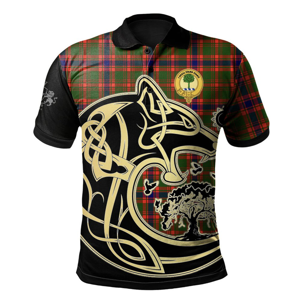 Clan Kinninmont Tartan Polo Shirt Viking Wolf KK33 Kinninmont Tartan Tartan Polo
