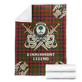 Clan Kinninmont Tartan Gold Courage Symbol Blanket TB52 Clan Hall Tartan Today