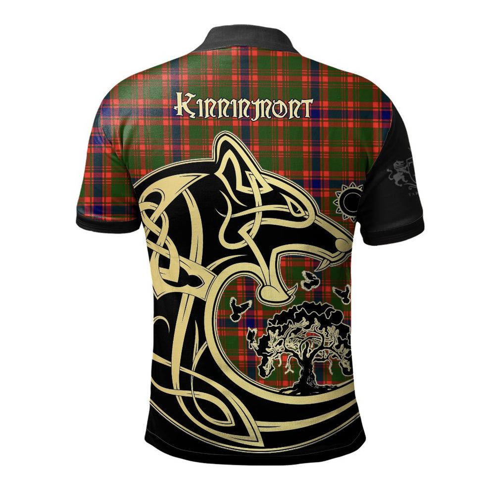 Clan Kinninmont Tartan Polo Shirt Viking Wolf KK33 Kinninmont Tartan Tartan Polo