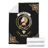 Clan Kirkaldy (of Grange) Crest Tartan Premium Blanket Black KZ34 Clan Kirk Tartan Today