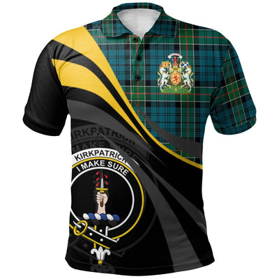 Clan Kirkpatrick Tartan Polo Shirt - Royal Coat Of Arms Style