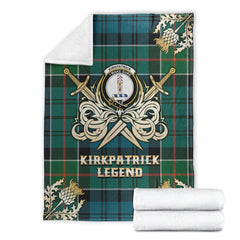 Clan Kirkpatrick Tartan Gold Courage Symbol Blanket XP19 Clan Kirk Tartan Today