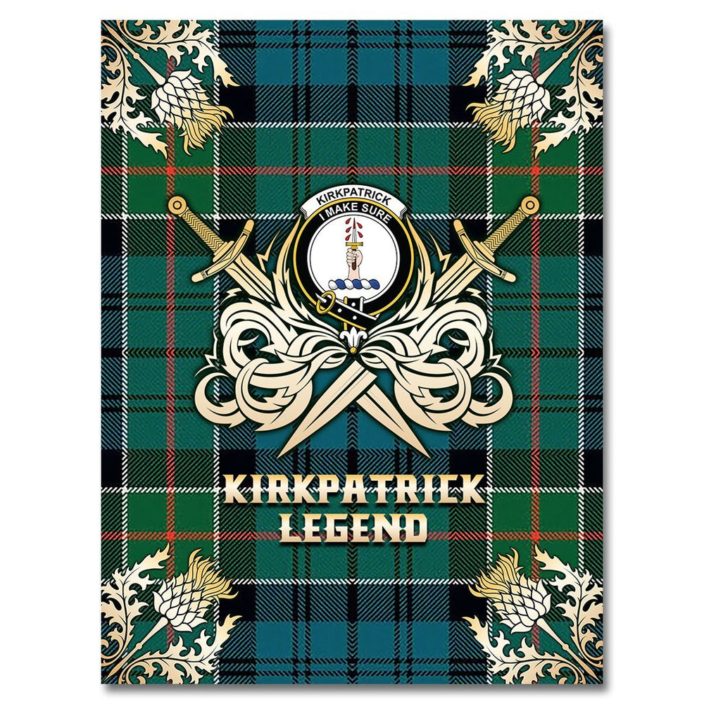 Clan Kirkpatrick Tartan Gold Courage Symbol Blanket XP19 Clan Kirk Tartan Today