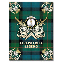 Clan Kirkpatrick Tartan Gold Courage Symbol Blanket XP19 Clan Kirk Tartan Today