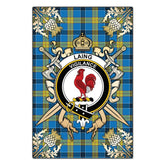 Clan Laing Tartan Crest Black Garden Flag - Gold Thistle BN81 Clan Laing Tartan Today