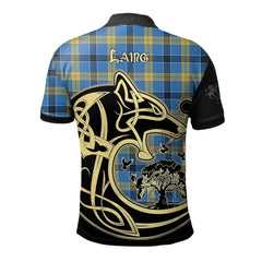 Clan Laing Tartan Polo Shirt Viking Wolf FF56 Laing Tartan Tartan Polo