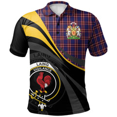 Clan Laing of Archiestown Tartan Polo Shirt - Royal Coat Of Arms Style LY40 Laing of Archiestown Tartan Tartan Polo