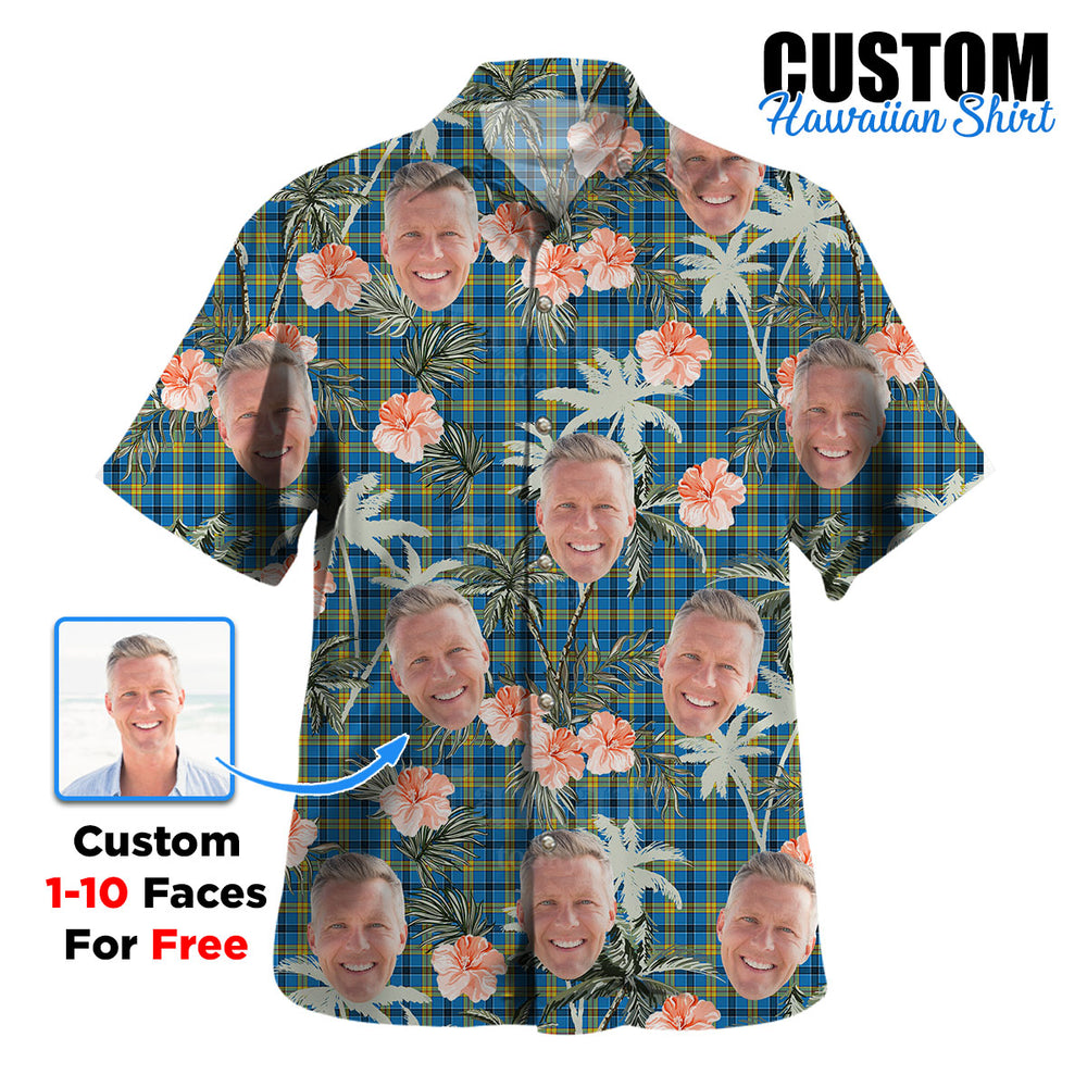 Clan Laing Tartan Custom Face Hawaiian Shirt – Unisex Gift for Family Members, Summer Party EX74 Laing Tartan Tartan Hawaii Shirt