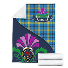 Clan Laing Tartan Crest Premium Blanket Thistle Style ML29 Clan Laing Tartan Today