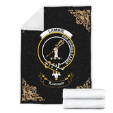 Clan Lammie Crest Tartan Premium Blanket Black NA81 Clan Lammie Tartan Today