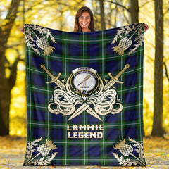 Clan Lammie Tartan Gold Courage Symbol Blanket PG72 Clan Lammie Tartan Today