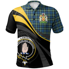 Clan Lamont Ancient Tartan Polo Shirt - Royal Coat Of Arms Style BS92 Lamont Ancient Tartan Tartan Polo