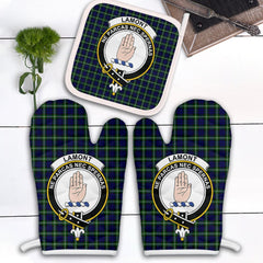 Clan Lamont Modern Tartan Crest Oven Mitt And Pot Holder (2 Oven Mitts + 1 Pot Holder) KL66 Clan Lamont Tartan Today