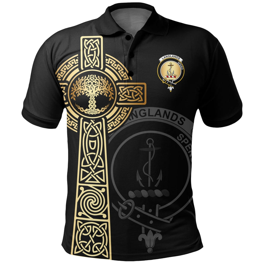 Clan Langlands Clan Unisex Polo Shirt - Celtic Tree Of Life DO65 Langlands Tartan Tartan Polo