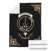 Clan Langlands Crest Tartan Premium Blanket Black VG29 Clan Langlands Tartan Today