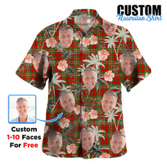 Clan Langlands Tartan Custom Face Hawaiian Shirt – Unisex Gift for Family Members, Summer Party XD83 Langlands Tartan Tartan Hawaii Shirt