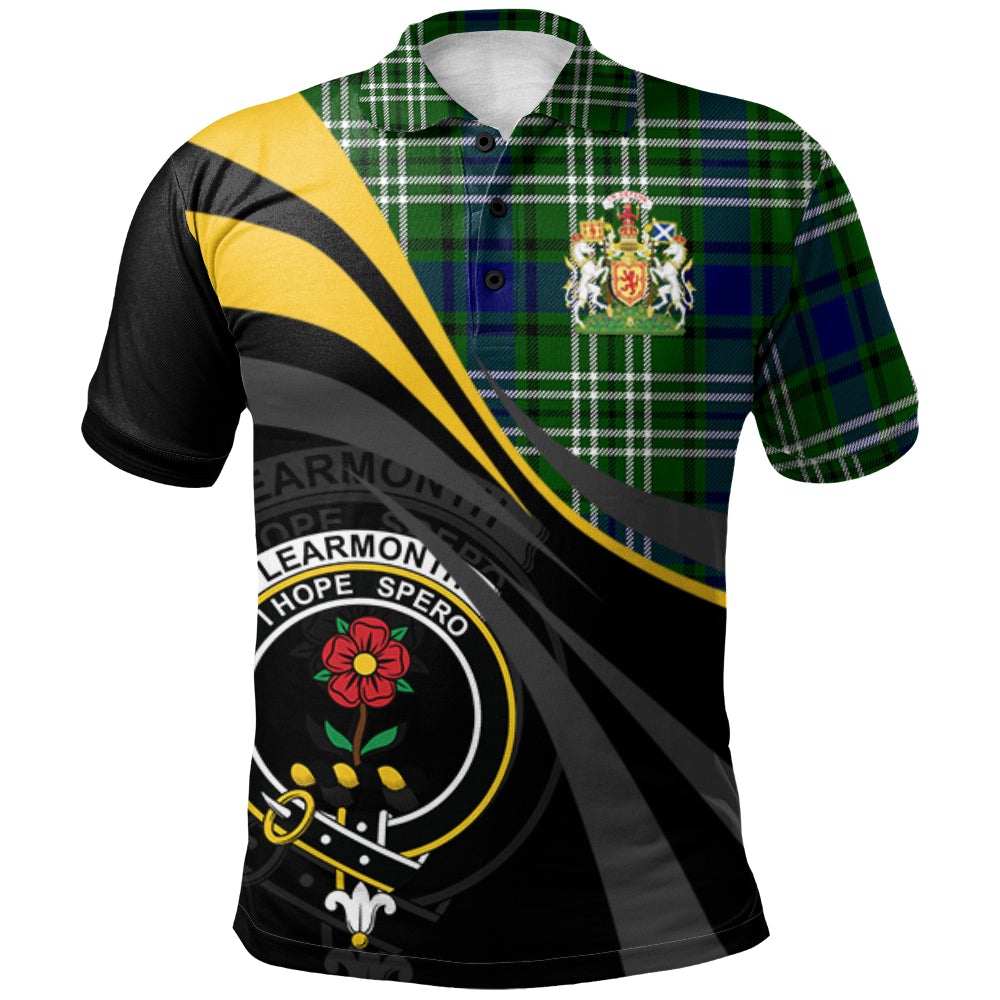 Clan Learmonth Tartan Polo Shirt - Royal Coat Of Arms Style NA37 Learmonth Tartan Tartan Polo