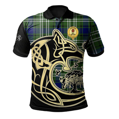Clan Learmonth Tartan Polo Shirt Viking Wolf
