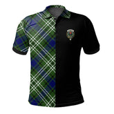Clan Learmonth Tartan Polo Shirt Half of Me - Cross Style OV93 Learmonth Tartan Tartan Polo