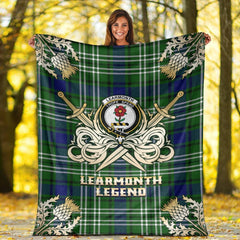 Clan Learmonth Tartan Gold Courage Symbol Blanket FE14 Clan Learmonth Tartan Today