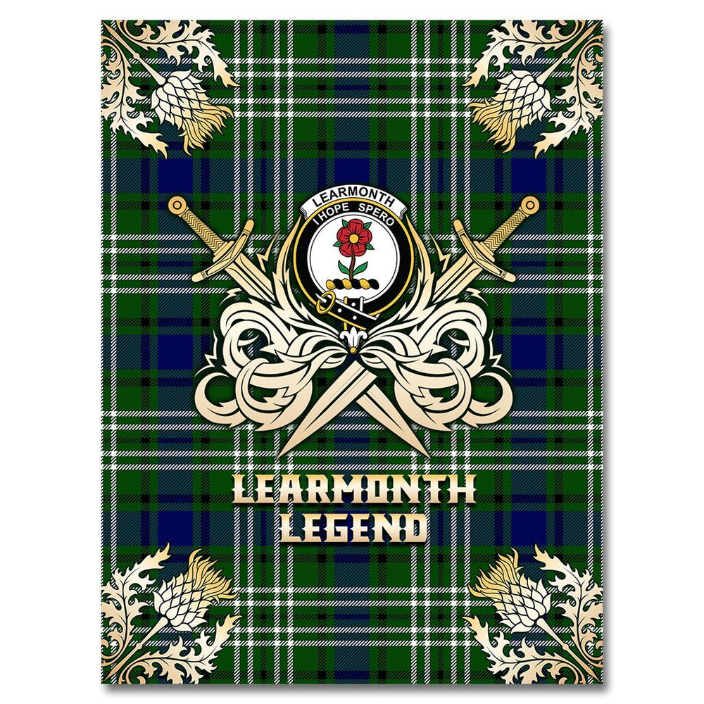 Clan Learmonth Tartan Gold Courage Symbol Blanket FE14 Clan Learmonth Tartan Today