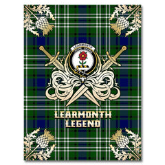 Clan Learmonth Tartan Gold Courage Symbol Blanket FE14 Clan Learmonth Tartan Today